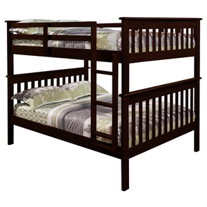 Luciana Mission Full Over Full Bunk Bed - Dark Cappuccino 