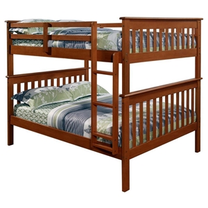 Luciana Mission Full Over Full Bunk Bed - Light Espresso 