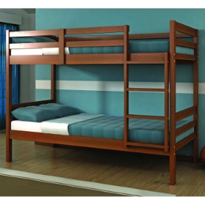 Econo Ranch Twin Bunk Bed - Ladder, Light Espresso 
