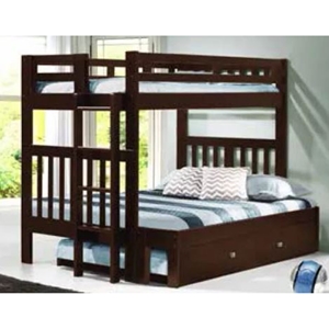 Twin Over Full Bunk Bed - Cappuccino 