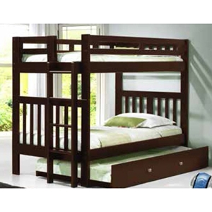 Twin Over Twin Bunk Bed - Cappuccino 