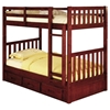 Twin Over Twin Mission Bunk Bed - Merlot - DONC-2810