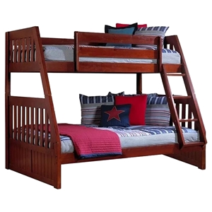 Twin Over Full Mission Bunk Bed - Merlot 