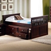 Gable Twin Mission Trundle Bed - Square Handles, Dark Cappuccino - DONC-303TCP