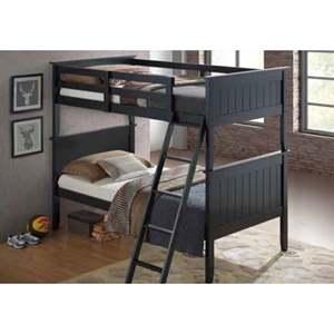 Panel Bunk Bed - Twin Over Twin, Black 