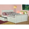 Faustine Full Sleigh Bed - Bead Board Panels, White Finish - DONC-325FW