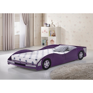 Race Car Bed - Twin, Platform Bed, Purple 