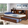 Cherokee Side Bookcase Storage Bed - Light Espresso - DONC-411TE