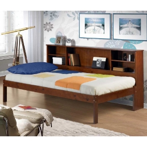 Cherokee Side Bookcase Storage Bed - Light Espresso 