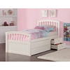 Twin Storage Bed - 6 Drawers, White 