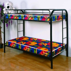 Keagan Twin Over Twin Metal Bunk Bed - Gloss Black 