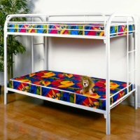 Keagan Twin Over Twin Metal Bunk Bed - Gloss White