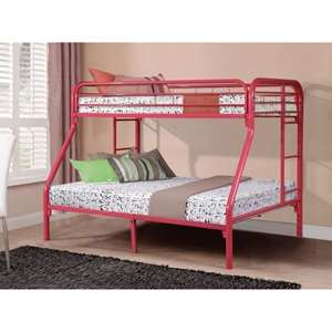 Twin Over Full Metal Bunk Bed - Pink 