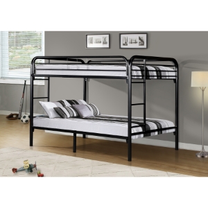 Metal Bunk Bed - Full Over Full, Black 