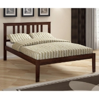 Venice Full Size Bed - Slatted Headboard, Dark Cappuccino