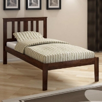 Venice Twin Size Bed - Slatted Headboard, Dark Cappuccino
