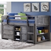 Louver 2-Drawer Chest with Shelves - Antique Gray - DONC-790C-AG