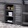 Louver 2-Drawer Chest with Shelves - Antique Gray - DONC-790C-AG