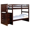 Orville Twin Over Twin Staircase Bunk Bed - Chest, Dark Cappuccino - DONC-820CP-TT