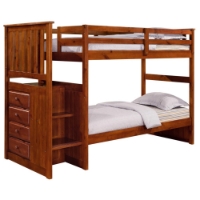 Orville Twin Over Twin Staircase Bunk Bed - Chest, Light Espresso