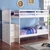 Patrice Twin Arched Panel Staircase Bunk Bed - Chest, White - DONC-840W