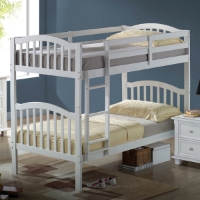 Cecile Arched Mission Twin Bunk Bed - White, Mattress Ready