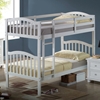 Cecile Arched Mission Twin Bunk Bed - White, Mattress Ready - DONC-902WH-TT