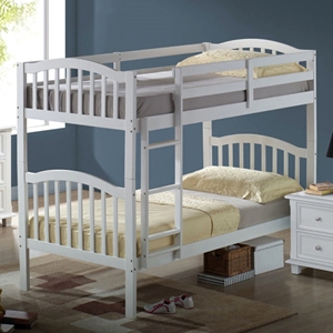 Cecile Arched Mission Twin Bunk Bed - White, Mattress Ready 