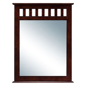 Dorsey Traditional Rectangular Mirror - Slats, Burnished Brown 