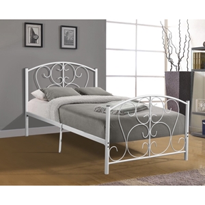 Metal Bed - Twin, White 