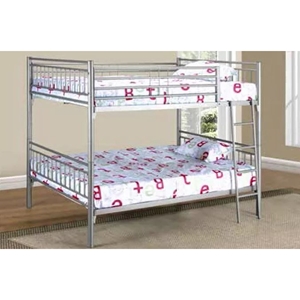 Mission Metal Bunk Bed - Full Over Full, Silver 