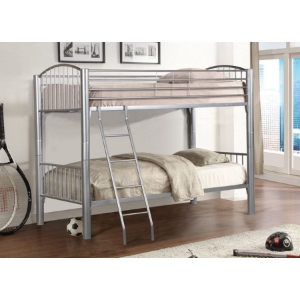Twin Over Twin Metal Bunk Bed - Silver 