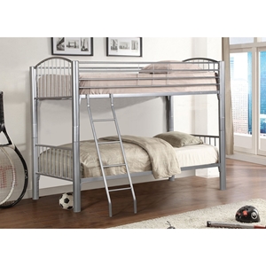 Twin Over Twin Metal Bunk Bed - Silver 