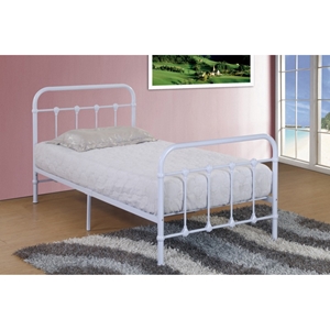 Twin Panel Bed - White 
