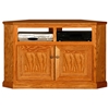 Classic Oak 50" Tall Corner TV Cabinet - 2 Shelves, 2 Doors - EGL-46739