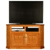 Classic Oak 50" Tall Corner TV Cabinet - 2 Shelves, 2 Doors - EGL-46739