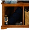 Oak Ridge Hall Tree - Storage Bench, Mirror, Coat Hooks, Fluting - EGL-93416-93417