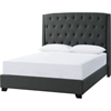 Jayden Button Tufted Upholstered Bed - Midnight, Chrome Nailhead Detailing - EGL-EAG1600MT-BED