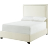 Destiny Upholstered Platform Bed - Destin Sand, Chrome Nailhead Detailing - EGL-EAG7650DSD-BED