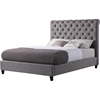 Serina Button Tufted Platform Bed - Charcoal, Antique Brass Nailhead - EGL-EAG8050CCL-BED