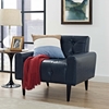 Delve Faux Leather Accent Chair - Button Tufted, Blue - EEI-2327-BLU