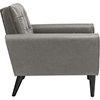 Delve Faux Leather Accent Chair - Button Tufted, Gray - EEI-2327-GRY