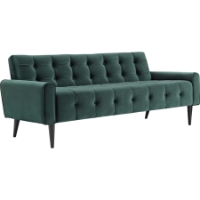 Delve Velvet Sofa - Button Tufted, Emerald Green