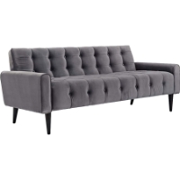 Delve Velvet Sofa - Button Tufted, Gray