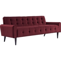 Delve Velvet Sofa - Button Tufted, Maroon