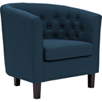 Prospect Upholstered Armchair - Button Tufted, Espresso Legs