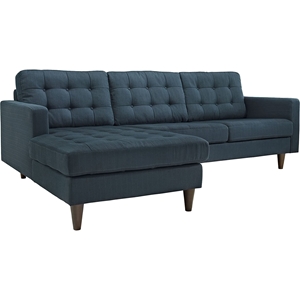 Empress 2-Piece Upholstered Sectional Sofa - LAF Chaise, Button Tufted 