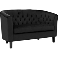 Prospect Velvet Loveseat - Button Tufted, Espresso Legs