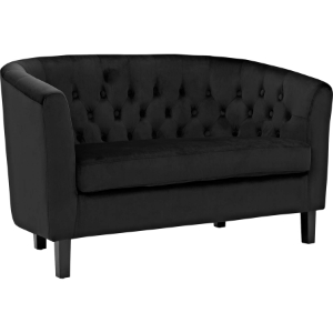Prospect Velvet Loveseat - Button Tufted, Espresso Legs 