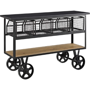 Fairground Serving Stand - Brown, Black 